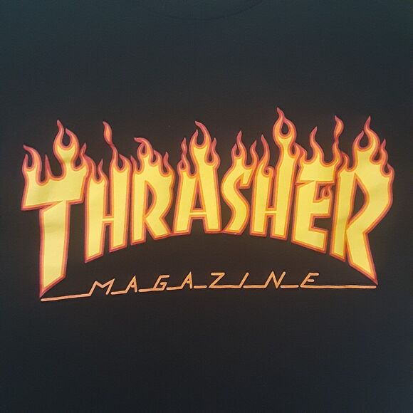 Thrasher Magazine Flame Logo Shirt Mens Size S Black Skater Skateboard Street - Picture 2 of 8